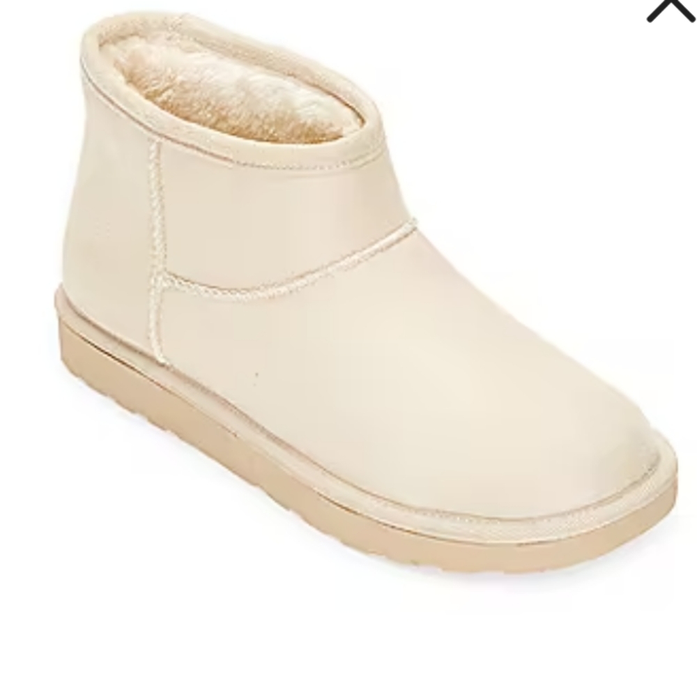 Arizona Women's Half Slip on Faux Seude Boots w/ Faux Fur in Sand NWT Sz 11